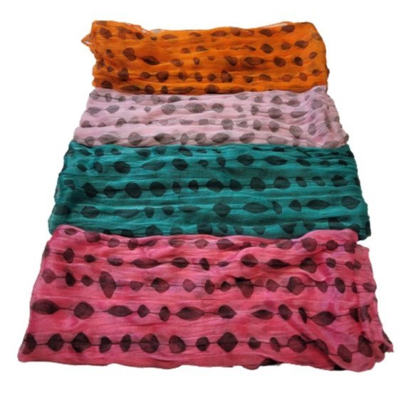 Orange Scarf Lightweight Scarf Crinkle Rectangular Scarf - Picture 3 of 6